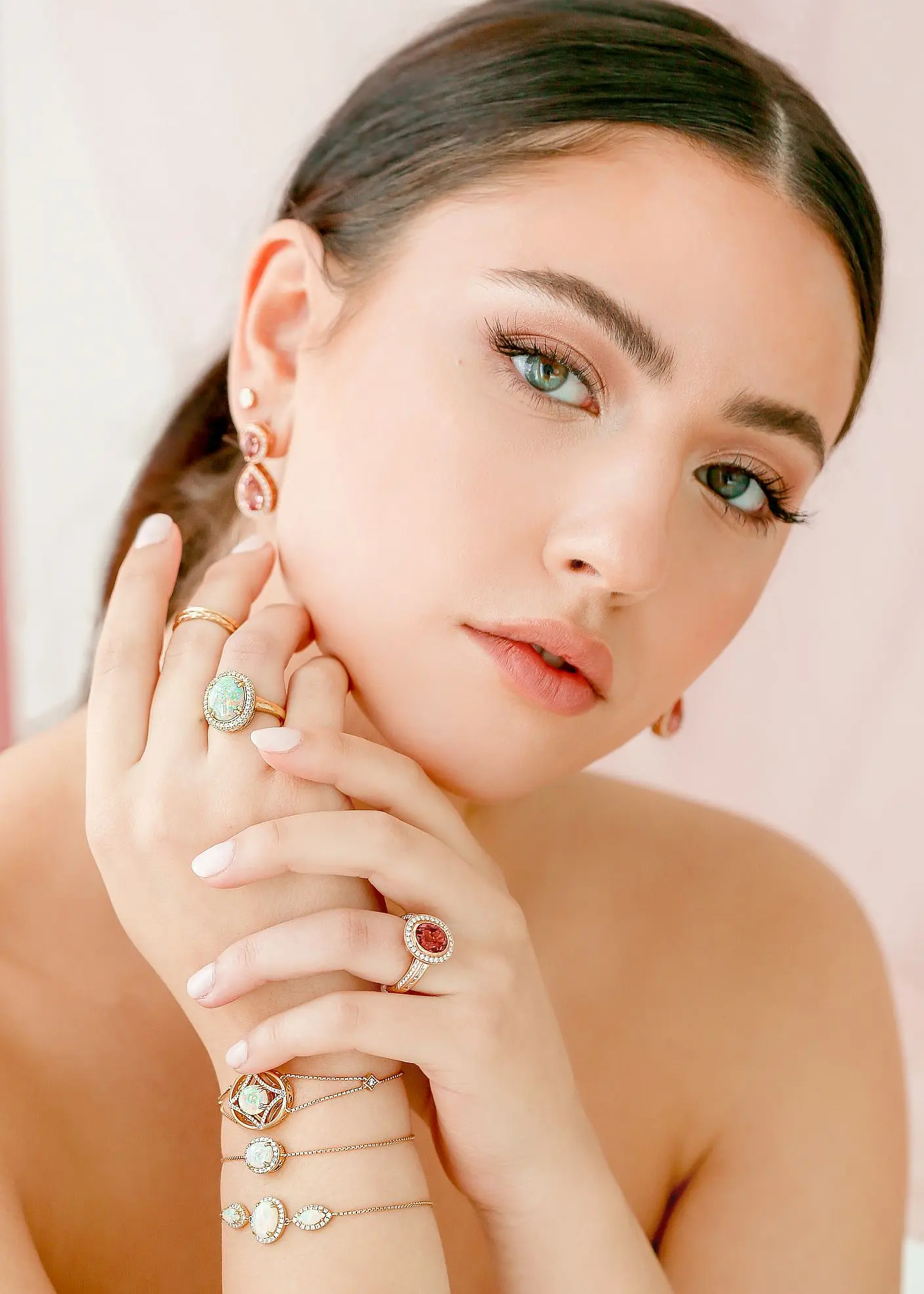 Lotus Garnet Light Opal Jewelry